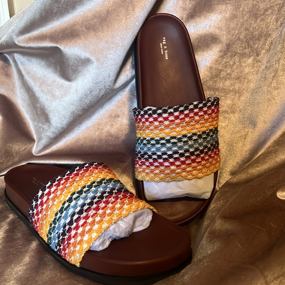 Rag & Bone Bailey Multi Color Knit Slides Sandals Slippers Size EU 41/11 - Picture 3 of 17